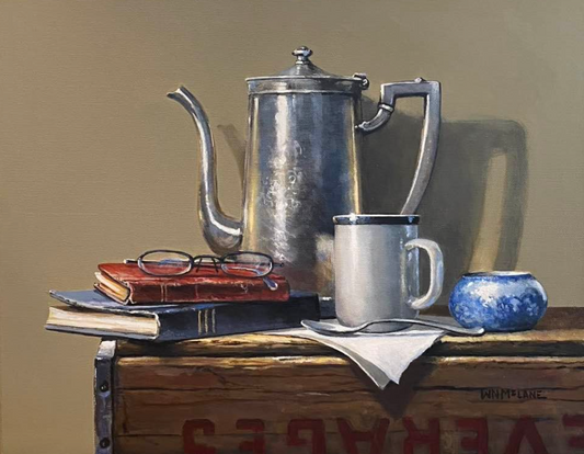 Still Life with Coffee and Books